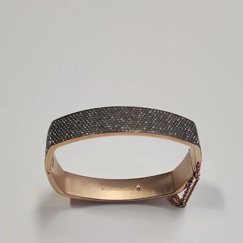 Michael Kors Pavé Rose Gold-Tone Cushion Bangle